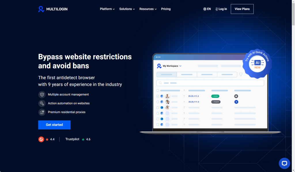 Multilogin is a top-tier proxy browser