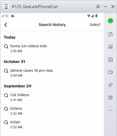 tiktok search history